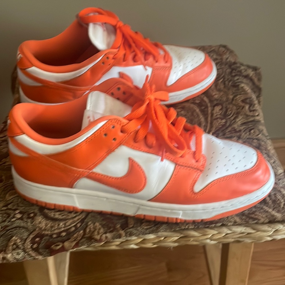 Orange and White Nike Dunks